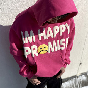 Winter Wear Regular Fit Solid Digital Printing Breathable Puff Printing Hoodies Fashionable Low Price Made in Pakistan - Product Image 4