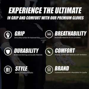 Gants de football américain unisexes antidérapants à séchage rapide avec logo personnalisé gants de sport pour récepteurs de plein air poignées à prix réduit vente en gros - Product Image 5