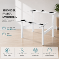 Bureau debout moderne extensible en forme de H, ergonomique, électrique, à quatre moteurs, réglable en hauteur, pour position assise ou debout
