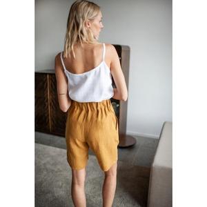 Pantalones cortos indios, pantalones cortos de lino, pijamas de lino, pantalones cortos de lino para mujer, pantalones cortos de lino de verano, pantalones cortos de playa, pantalones cortos de lino natural - Product Image 3