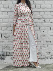 Mini Magenta Mandarin Cape Qualité Indian Fashion Styling Ladies' Kurti et Pantalon Robe Tissu Fabriqué par Indian Company - Product Image 6