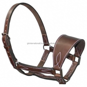 Vente en gros de licou de cheval anatomique en cuir de qualité supérieure avec coutures fantaisie et quincaillerie réglable en laiton massif toutes tailles - Product Image 5