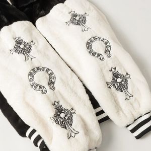 Wholesale Custom Men's Heavyweight Woolen Vintage Varsity Jacket New Fashion Winter OEM with Full Sleeves and Sheep Fur - Product Image 3
