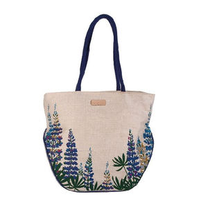 Bolsa de compras de yute reutilizable de gran capacidad de alta calidad, patrón personalizado impreso, cremallera resistente, proveedor a granel ecológico - Product Image 2