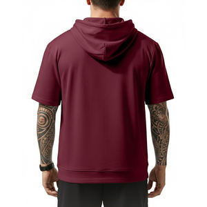 Sudadera con Capucha de Manga Corta para Hombre, Estilo Moderno, Color Sólido, Diseño Personalizado - Product Image 2