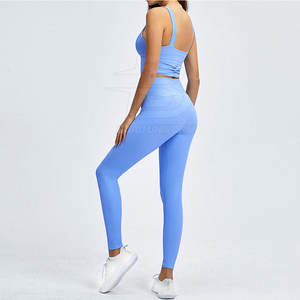 High Quality Customized Women's <b>Yoga</b> Set Solid Pattern Breathable and Elastic Waist Closure Private Label Low Price - Product Image 3