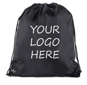 Plain Dyed Polyester <b>Drawstring</b> <b>Backpacks</b> in Multiple Colors Portable Storage Bag for Everyday Use - Product Image 2