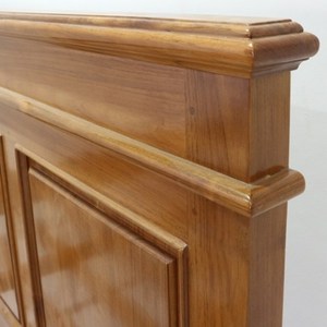 Cadre de lit plateforme traditionnel en chêne massif avec tête et pied de lit pour chambre à coucher de taille Queen, usage domestique - Product Image 4