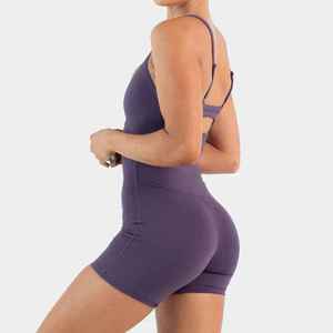 Sujetador deportivo de palangre suave mantecoso personalizado OEM correas ajustables y escote redondo para mujer - Product Image 2