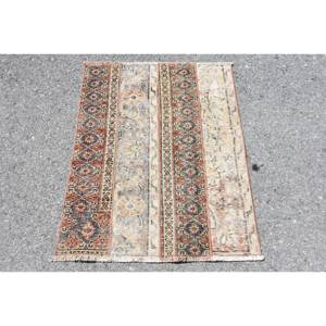 Vintage 250cm X 310cm Tapis Turc Rouge & Beige Plat Tissage Patchwork Tapis Salon Décor avec Laine & Latex Support - Product Image 1