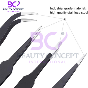 บริการ OEM แหนบต่อขนตาสีดำแหนบสแตนเลสคุณภาพดี - Product Image 3