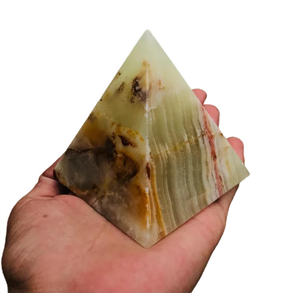 Pirámide de mármol tallada a mano de ónix verde múltiple, escultura de pirámide de ónix, pirámide de mármol de ónix - Product Image 5