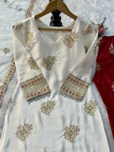 ชุดปาร์ตี้วินเทจแฟชั่นชั้นสูงผ้าไหมชินอนแท้ปักลายดอกไม้ - Product Image 4