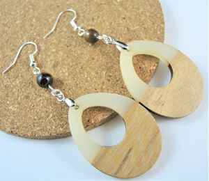 ต่างหูห้อยทำจากไม้ขายส่ง - Product Image 4