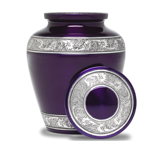 Urna de cremación blanca perla con banda en relieve dorada de latón para cenizas humanas, contenedores de urnas de entierro para hombres y mujeres adultos - Product Image 6