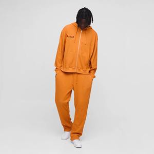 OEM Custom Oversized Color Blocked Full Zip Hoodie <b>Sweatpants</b> Set Jogging Suit Tech Fleece Tracksuit Unisex Winter - Product Image 2