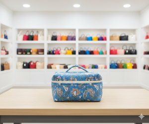 Vintage Cotton Travel <b>Case</b> with Zipper Closure Eco-Friendly Water Resistant Durable <b>Makeup</b> & Toiletries Storage - Product Image 3