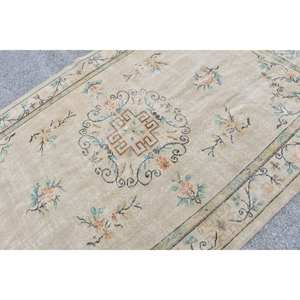 พรมขนสัตว์เย็บปะติดปะต่อกันสีส้มสีเบจคลาสสิกพร้อมยางรอง5.8x8.7ฟุตตุรกีแบบดั้งเดิมห้องรับประทานอาหารที่บ้าน - Product Image 5