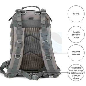 Spofit MOLLE Waterproof Lightweight Tactical <b>Backpack</b> Outdoor Hiking Camping Cycling Zipper Closure <b>Heavy</b> <b>Duty</b> Travel Rucksack - Product Image 6