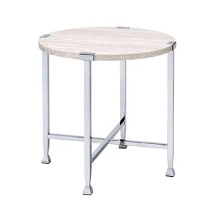 Table basse moderne industrielle rustique en métal et bois, table basse pliable en bois brun, petite table basse de forme originale - Product Image 1