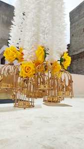 ดอกมะลิประดิษฐ์แบบดั้งเดิมพร้อมเชิงเทียนรูปกุหลาบ & T-Light ที่แขวนสำหรับตกแต่งงานแต่งงาน Diwali Eid ฉากหลังของตกแต่ง pooja Mandir - Product Image 3