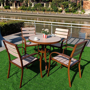 Directement fabricants Tables en bois en alliage d'aluminium et plastique pour l'extérieur Chaises en rotin pour jardin Mobilier de patio carré du marché de nuit - Product Image 6