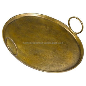 Prix abordable bon marché, plateau de service floral en métal dernier indien conçu en gros plateaux de service pour accessoires de cuisine - Product Image 5