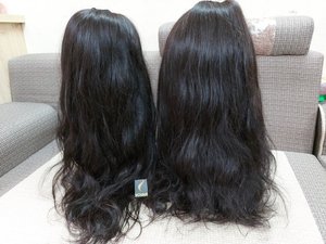 Cabello humano virgen gris 100% peluca con parte en U extensiones vietnamitas naturales rectas 22 y 24 pulgadas - Product Image 2
