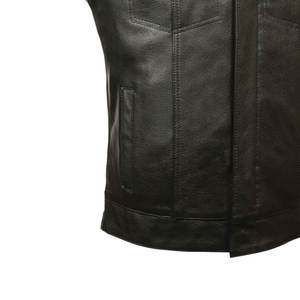 Chaleco de cuero de motocicleta de alto rendimiento para hombres con costuras reforzadas y marca opcional al por mayor - Product Image 4