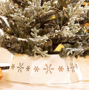 AK Brass Handmade Metal <b>Christmas</b> <b>Tree</b> Collar in <b>White</b> Finished <b>Tree</b> Base For Home Decor / <b>Christmas</b> Decor - Product Image 1