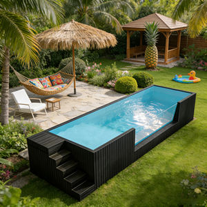 Piscine hors sol en verre, bois et acrylique pour la famille, spas et piscines à domicile, jardin extérieur, petite piscine en fibre de verre - Product Image 1