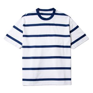 T-shirts imprimés à manches courtes rayés en coton 100% respirant et à séchage rapide, vente en gros sur mesure - Product Image 1