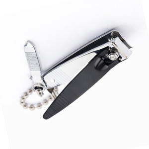 Coupe-ongles professionnel en acier inoxydable noir, mini coupe-ongles porte-clés, lime à ongles, outil de manucure et pédicure, large - Product Image 1