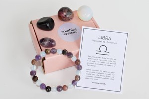 Kit de Vente en Gros de Cristaux Naturels du Zodiaque Libra, Pierres Roulées de Guérison de Qualité, Pierre de Naissance, Carte, Bracelet de Perles Rondes de 8mm - Product Image 6