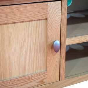 Mueble de TV de Madera Natural Marrón Claro, Duradero, con Armarios y Estante Abierto, Diseño Moderno para Sala de Estar - Product Image 3