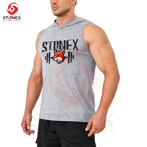 Sweat à capuche de musculation à capuche pour hommes Stringer Muscle Cut Off Sweats à capuche de gymnastique sans manches pour hommes - Product Image 3