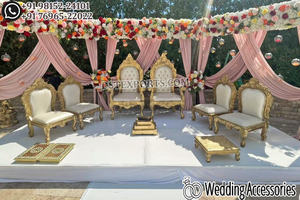 Juego de sillas bajas Mandap de boda hindú, juego de sillas Mandap DE BODA hermosa, silla Mandaps de matrimonio indio real, Australia - Product Image 6