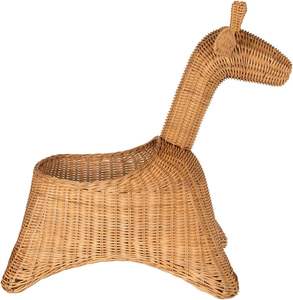 Handwoven Rattan Giraffe <b>Storage</b> Basket | Wicker Animal Planter Toy Organizer for <b>Kids</b> Room and Nursery Decor - Product Image 1