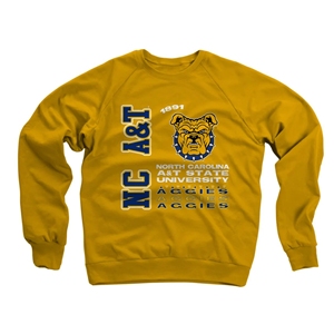 North Carolina Aggies Sudadera Yellow College Apparel Sudadera con capucha de manga larga - Product Image 1