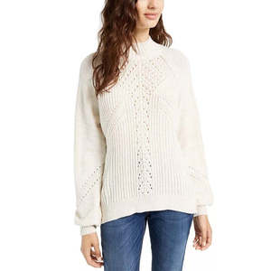 Cardigan da donna American Rag, casual, con maniche a palloncino, bianco, traspirante, stile coreano, per l'inverno e le vacanze al mare, taglia L. - Product Image 1