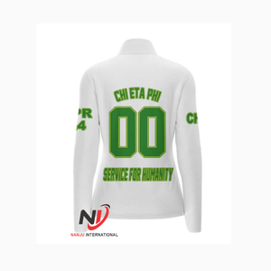Chaqueta universitaria de satén personalizada al por mayor para hombre, estilo Che Eta Phi Greek Gear Bomber con cierre frontal de cremallera para la temporada de invierno universitaria. - Product Image 6
