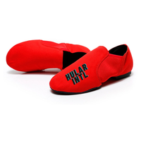 Chaussures de danse HULAR INTL classiques, professionnelles, en cuir fendu, à enfiler, avec tige élastique, style jazz, pour danse latine et de salon, semelle fendue
