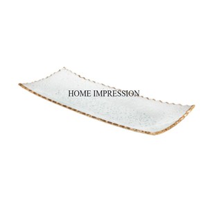 Bandeja de servicio de forma antigua única recubierta de polvo de Color blanco más demandada con bordes de diseñador de bolas de Metal pulido brillante plateado - Product Image 6