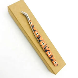 Venta al por mayor, superventas, volumen, pinzas de pestañas naranjas, pinzas de punta de fibra, embalaje personalizado, pinzas de extensión de pestañas - Product Image 1
