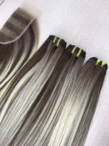 ผมต่อผมตรงกระดูกสีออมเบรเกรด SDD ผมมนุษย์แท้แบบมัดด้านหน้าสำหรับผู้หญิง - Product Image 2