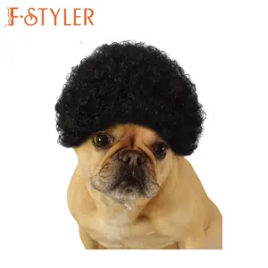 FSTYLER Pet Afro Wigs Costume Halloween Carnival Synthetic Wigs Hot Sale Wholesale Bulk Sale Factory Customization Dog Wigs