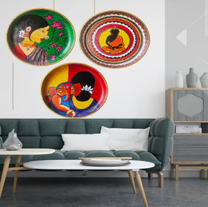 Placa adhesiva de pared de Metal de hierro indio, diseño de flor de esmalte negro para servir platos, accesorios de mesa de Navidad, venta al por mayor - Product Image 6