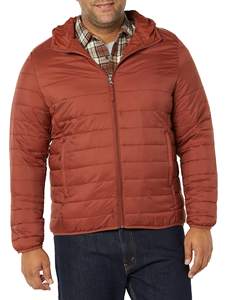 Chaqueta acolchada de plumón para hombre de talla grande personalizada y chaquetas de bombardero suaves impermeables para exteriores con procesamiento de corte - Product Image 4