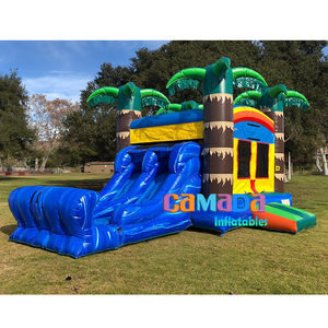 Château rebondissant de palmier avec toboggan Utilisation commerciale Waterslide Bounce Combo Commercial Bounce House Combo - Product Image 1