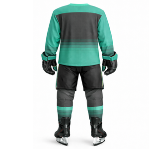 Uniforme de Hockey sobre Hielo Personalizado en Gris Teal, Jersey Transpirable de Secado Rápido con Estampado, Pantalones a Juego para Equipo, Ropa Deportiva Profesional - Product Image 2
